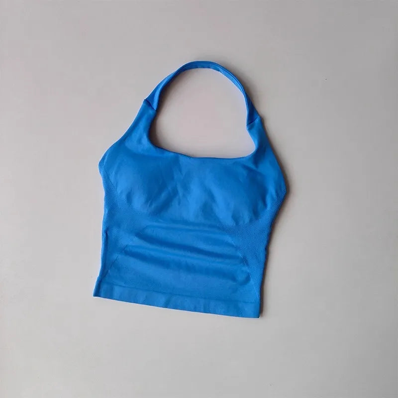 Halter Yoga Sports Vest With Shockproof Support For Fitness Training Activities