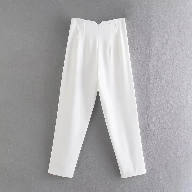 Women's High Waist Office Pants With Formal Pencil Trouser Fashion Style