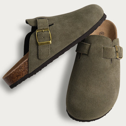 Women Cork Suede Clogs With Arch Support And Antislip Outdoor Comfort