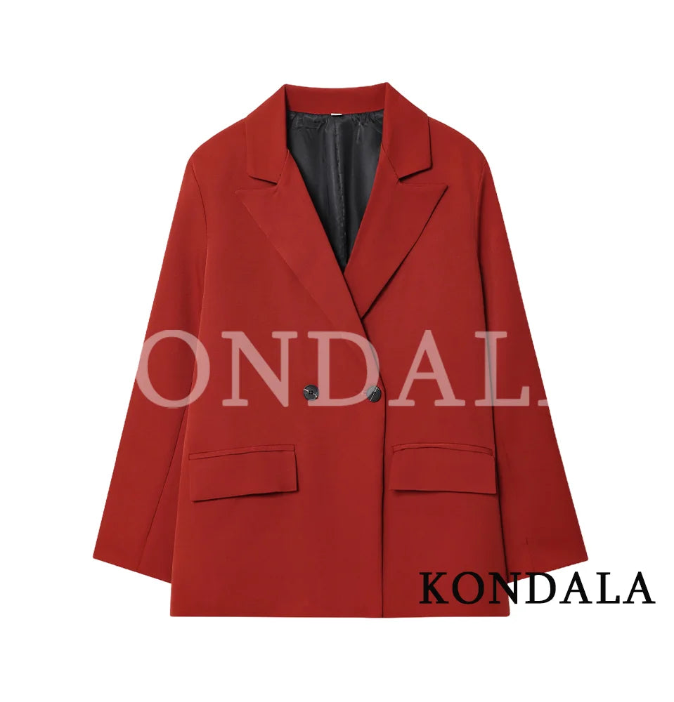 Women's Double Breasted Blazer With Elegant Minimalist Office Fashion Style Design
