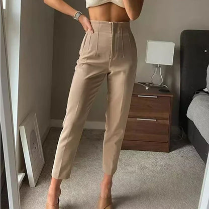 Women's High Waist Formal Pants With Elegant Office Fashion Style Design