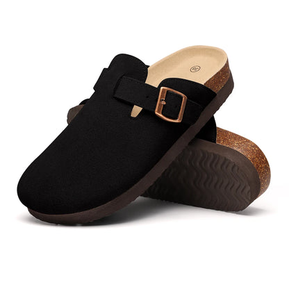 Women Cork Suede Clogs With Arch Support And Antislip Outdoor Comfort