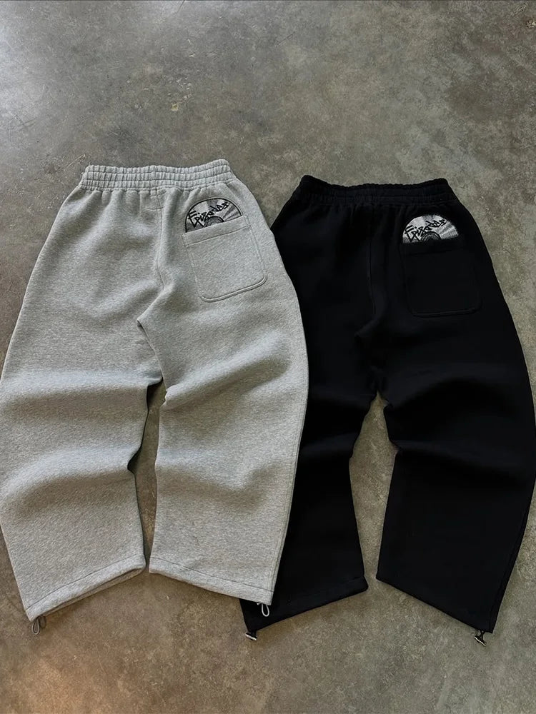 Retro Streetwear Hoodie Sweatpants Set For Men