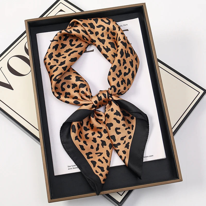 Luxury Square Silk Scarf With Satin Fashion Hijab Hairband Design Style