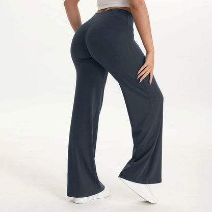 SoftMotion Straight Leg Yoga Pants With Mid Waist Comfortable Sportswear Design