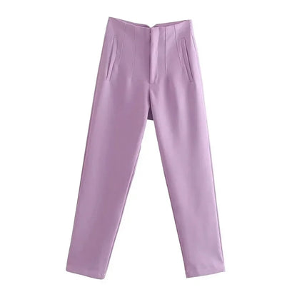Women's High Waist Formal Pants With Elegant Office Fashion Style Design