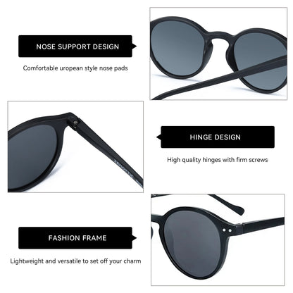 Retro Round Polarized Sunglasses With UV400 Vintage Fashion Style Design Features