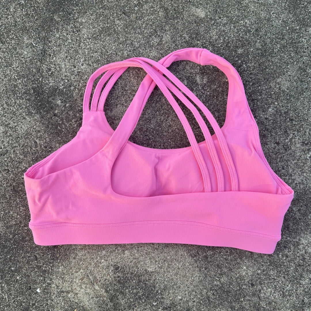 Women Cross Back Sports Bra With Chest Pad For Yoga Training