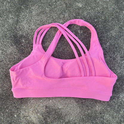 Women Cross Back Sports Bra With Chest Pad For Yoga Training