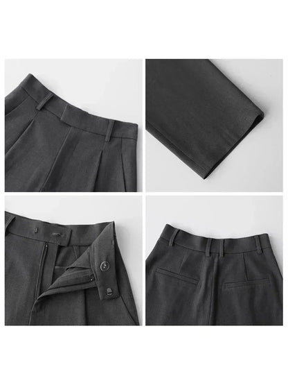 Women's Casual Wide Leg Suit Pants With Straight Office Fashion Style