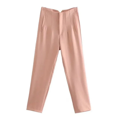 Women's High Waist Formal Pants With Elegant Office Fashion Style Design