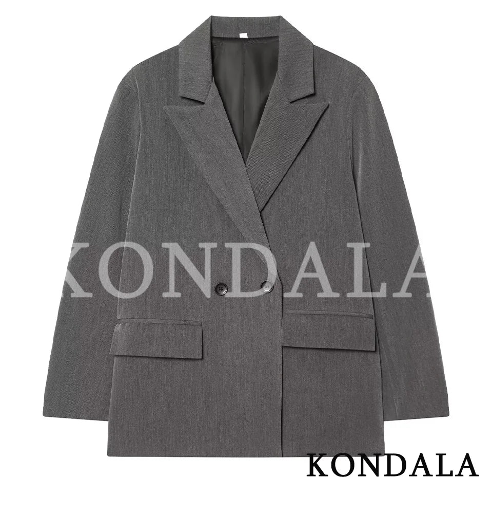 Women's Double Breasted Blazer With Elegant Minimalist Office Fashion Style Design