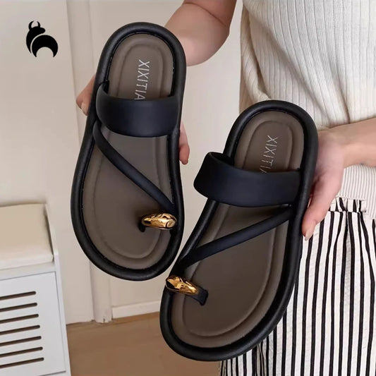 Women Summer Flip Flops With Non Slip Outdoor Beach Slide Comfort