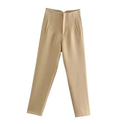 Women's High Waist Formal Pants With Elegant Office Fashion Style Design