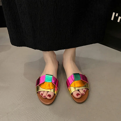 Women's Summer Fashion Slippers With Solid Color Comfortable Stylish Design Features