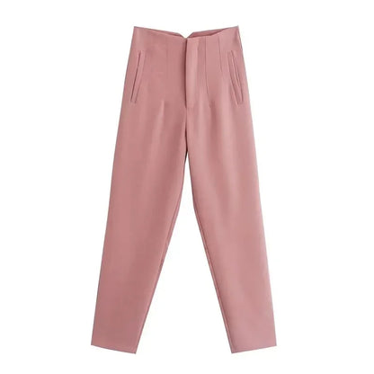 Women's High Waist Formal Pants With Elegant Office Fashion Style Design