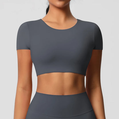 Women's Padded Running Sports Shirt For Yoga Fitness And Gym Training