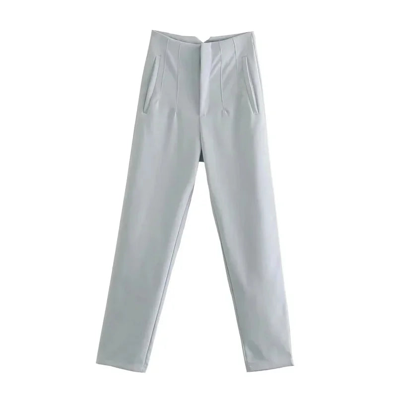Women's High Waist Formal Pants With Elegant Office Fashion Style Design