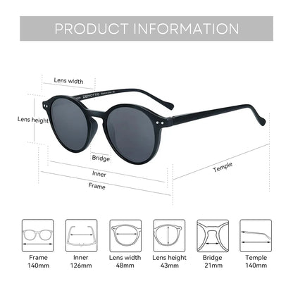 Retro Round Polarized Sunglasses With UV400 Vintage Fashion Style Design Features
