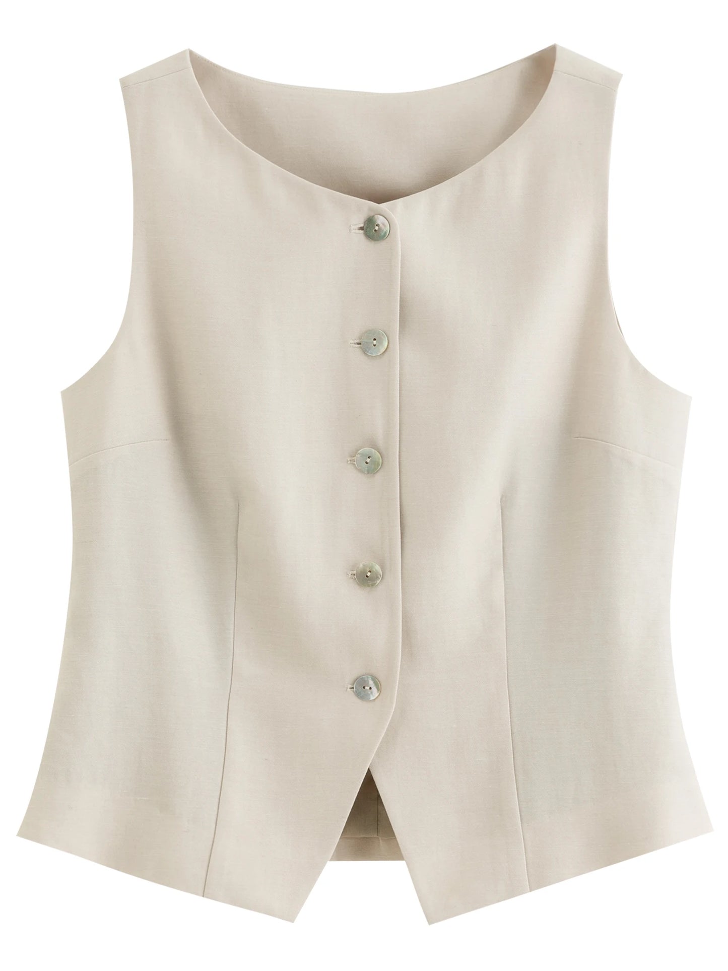 Women's Vintage Vest And Wide Leg Trousers Two Piece Fashion Set