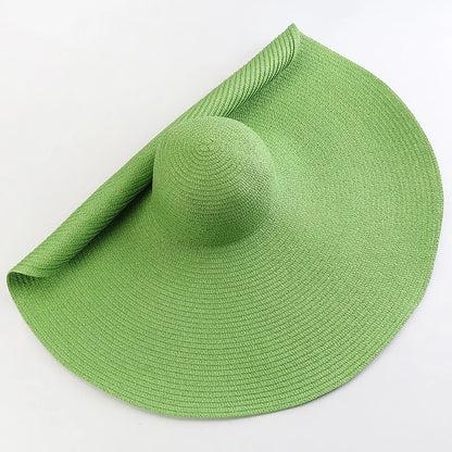 Women's Oversized Straw Sun Hat With Wide Brim UV Protection Design