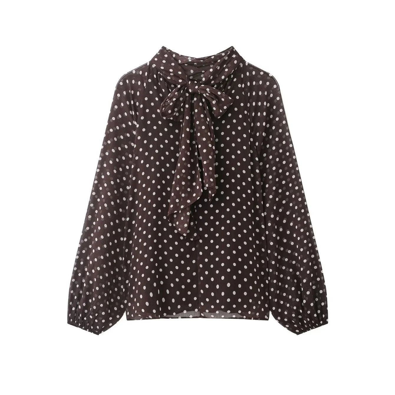 Women's Printed Blouse Shirt With Bow Lace Up Elegant Fashion Design