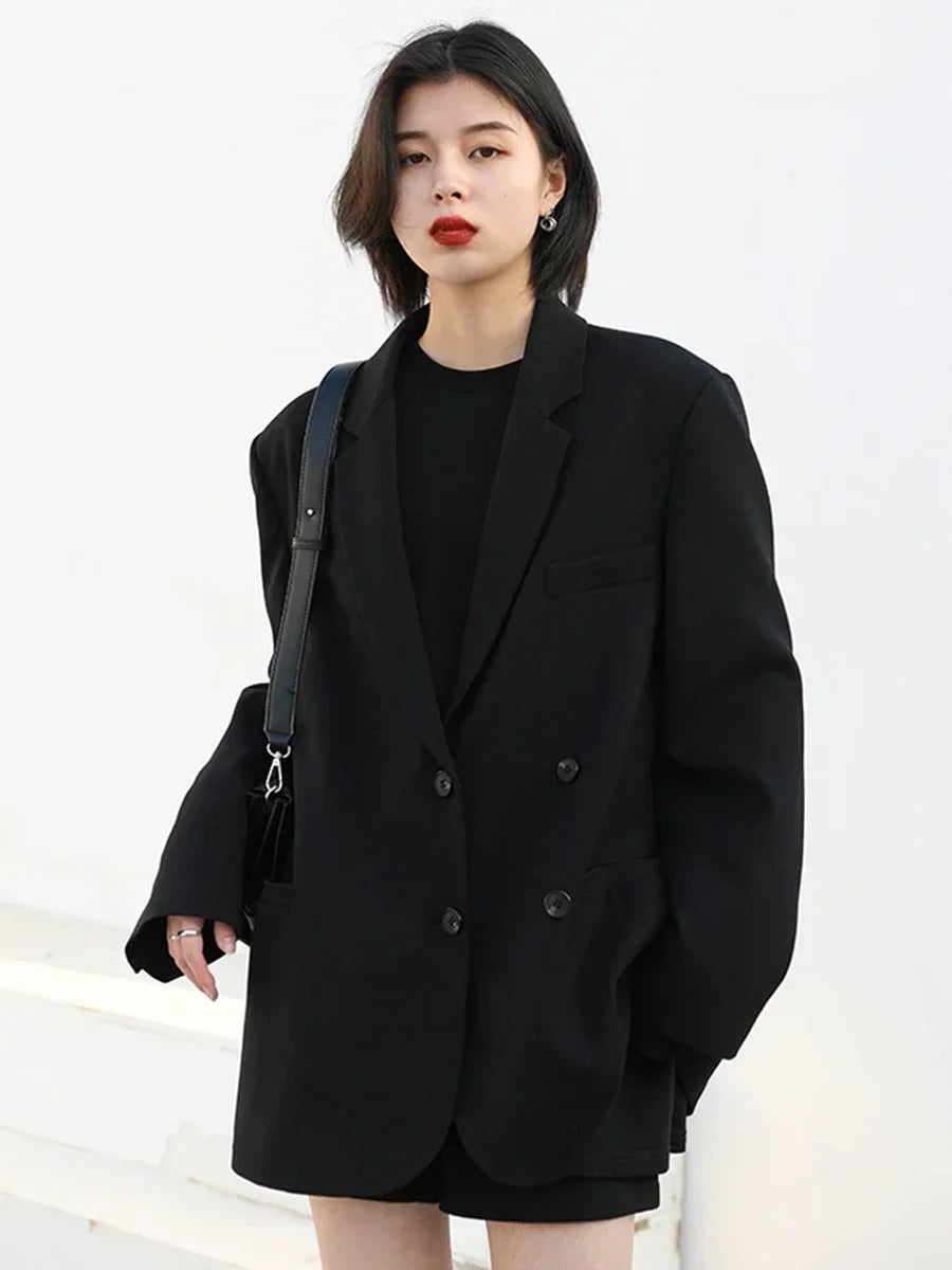 Women's Korean Casual Blazer With Elegant Long Sleeve Office Fashion Style