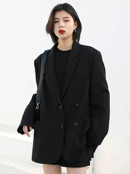 Women's Korean Casual Blazer With Elegant Long Sleeve Office Fashion Style
