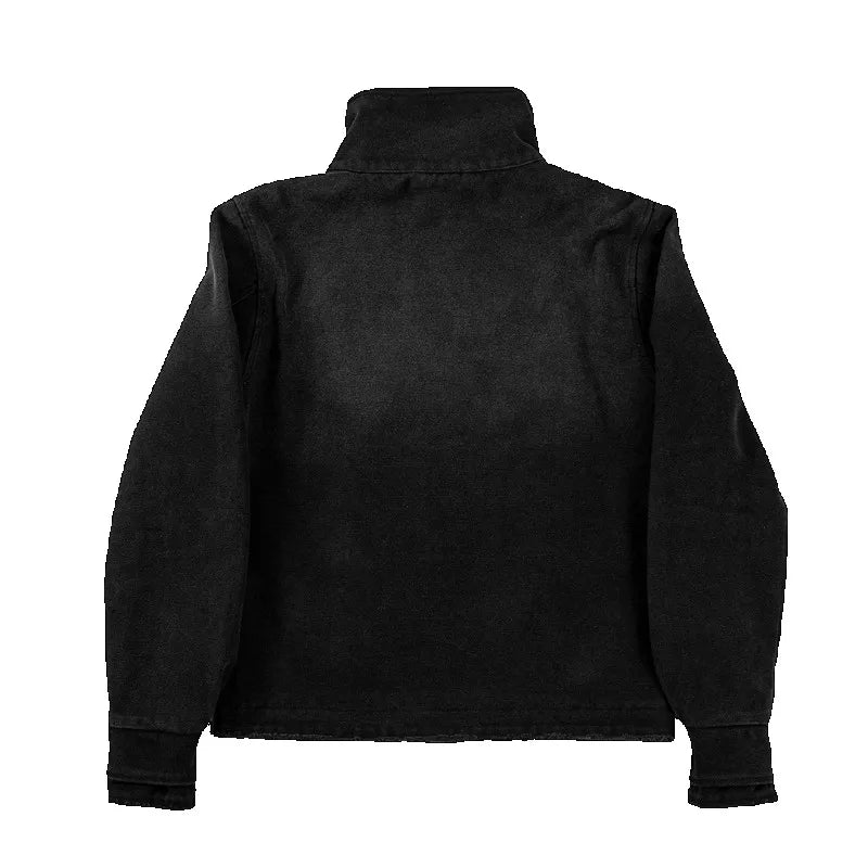 Unisex Vintage Fencing Jacket With Gothic Streetwear And Irregular Button Design
