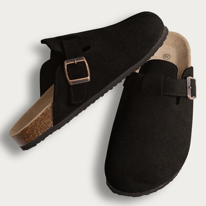 Women Cork Suede Clogs With Arch Support And Antislip Outdoor Comfort