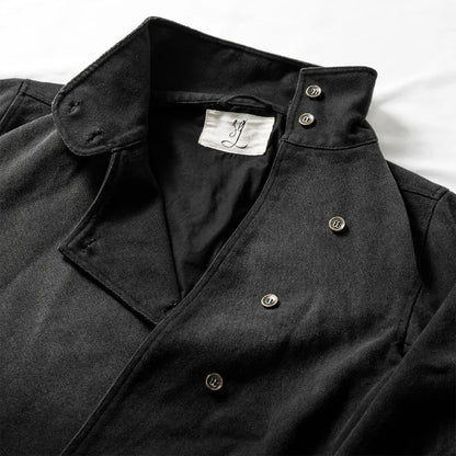 Unisex Vintage Fencing Jacket With Gothic Streetwear And Irregular Button Design