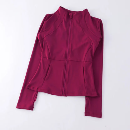 Women Yoga Windbreaker Sports Jacket With Long Sleeve Workout Comfort Design