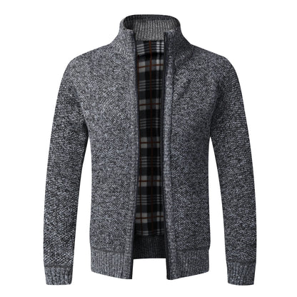 Mens Fleece Cardigan Jacket With Full Zip Warm Winter Fashion Style