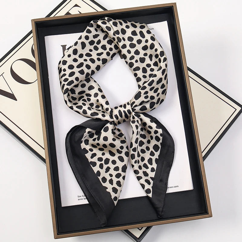 Luxury Square Silk Scarf With Satin Fashion Hijab Hairband Design Style