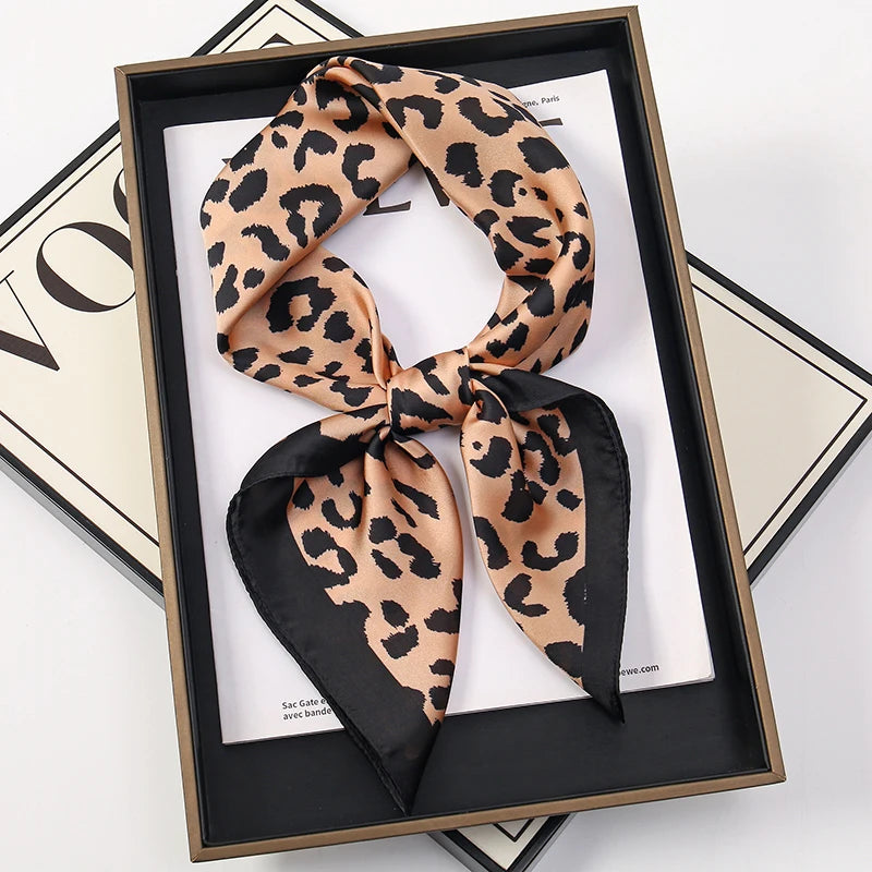 Luxury Square Silk Scarf With Satin Fashion Hijab Hairband Design Style