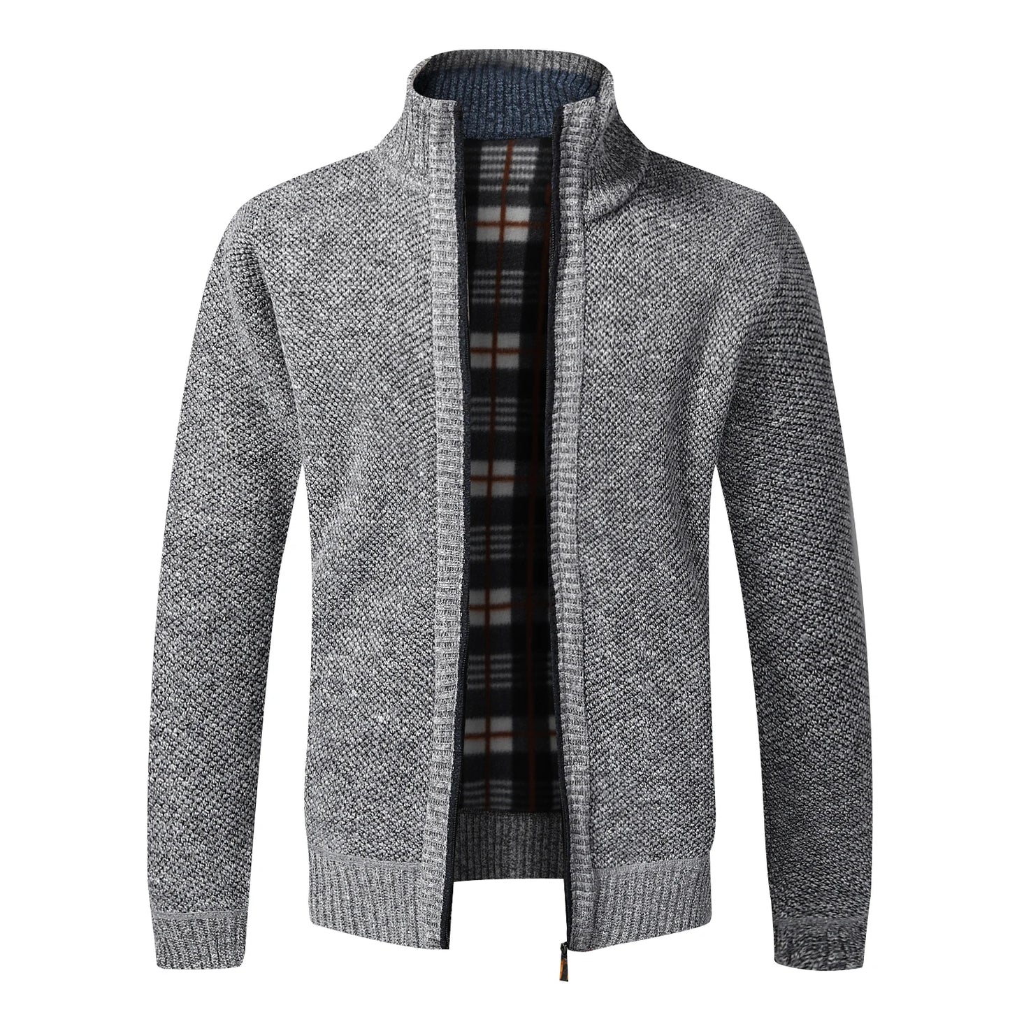 Mens Fleece Cardigan Jacket With Full Zip Warm Winter Fashion Style