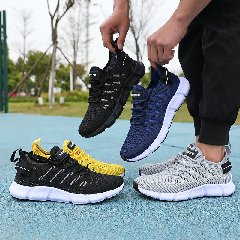 Mens Breathable Mesh Running Shoes With Soft Sole Outdoor Comfort Design