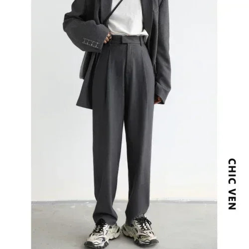 Women's Casual Wide Leg Suit Pants With Straight Office Fashion Style