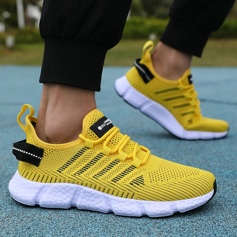 Mens Breathable Mesh Running Shoes With Soft Sole Outdoor Comfort Design