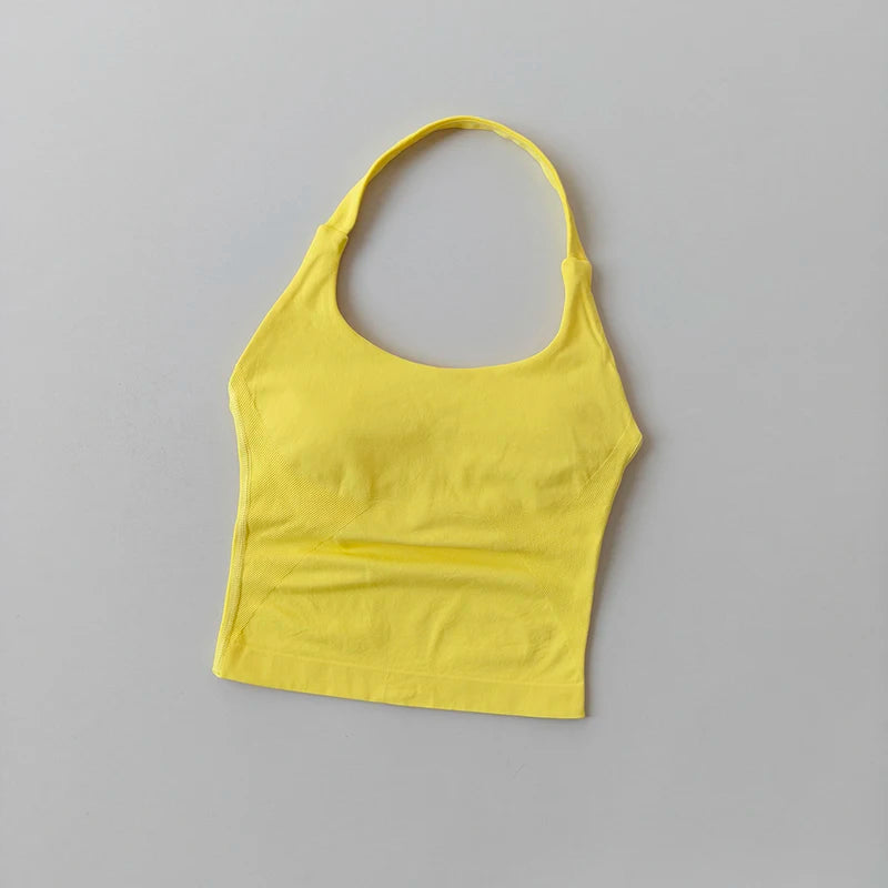 Halter Yoga Sports Vest With Shockproof Support For Fitness Training Activities