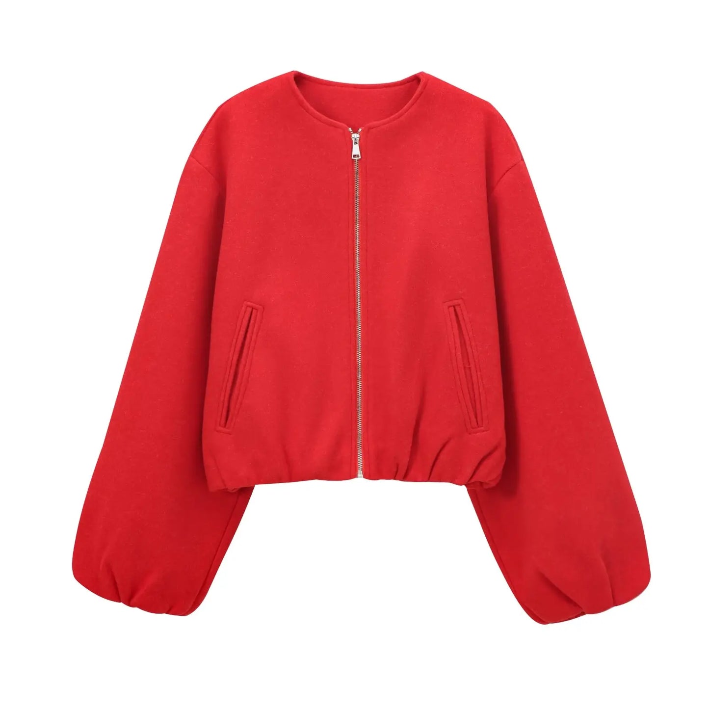 Women's Black Bomber Jacket With Cropped Varsity Winter Fashion Style Design