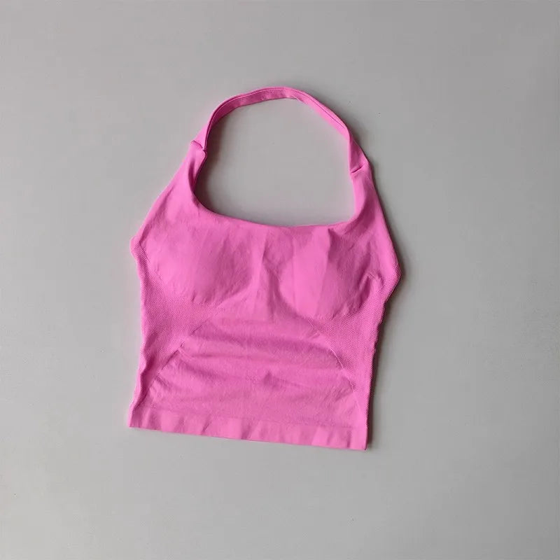 Halter Yoga Sports Vest With Shockproof Support For Fitness Training Activities