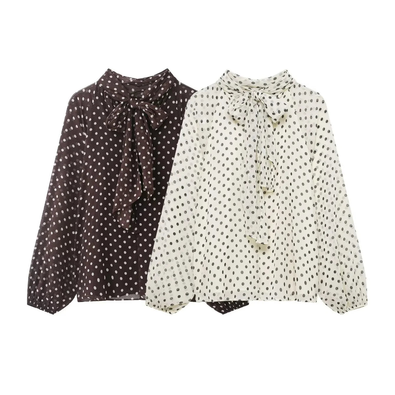 Women's Printed Blouse Shirt With Bow Lace Up Elegant Fashion Design