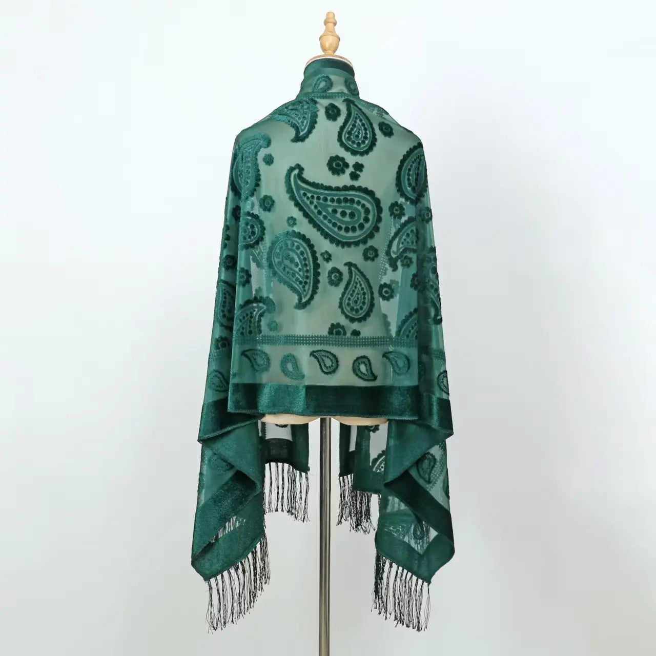 Women's Floral Lace Silk Scarf With Elegant Gradient Fashion Design Style