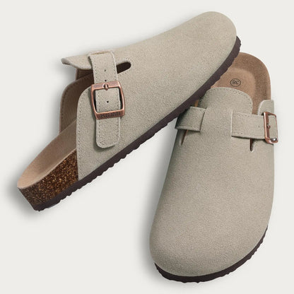 Women Cork Suede Clogs With Arch Support And Antislip Outdoor Comfort