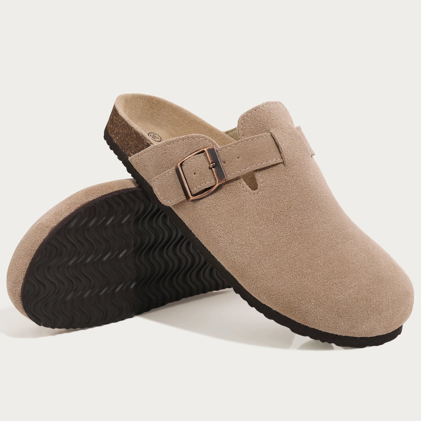Women Cork Suede Clogs With Arch Support And Antislip Outdoor Comfort