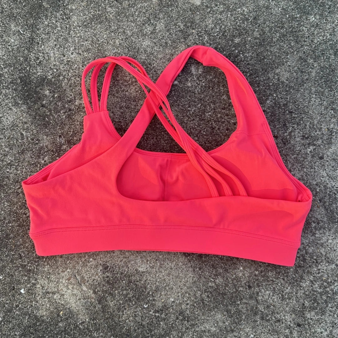 Women Cross Back Sports Bra With Chest Pad For Yoga Training