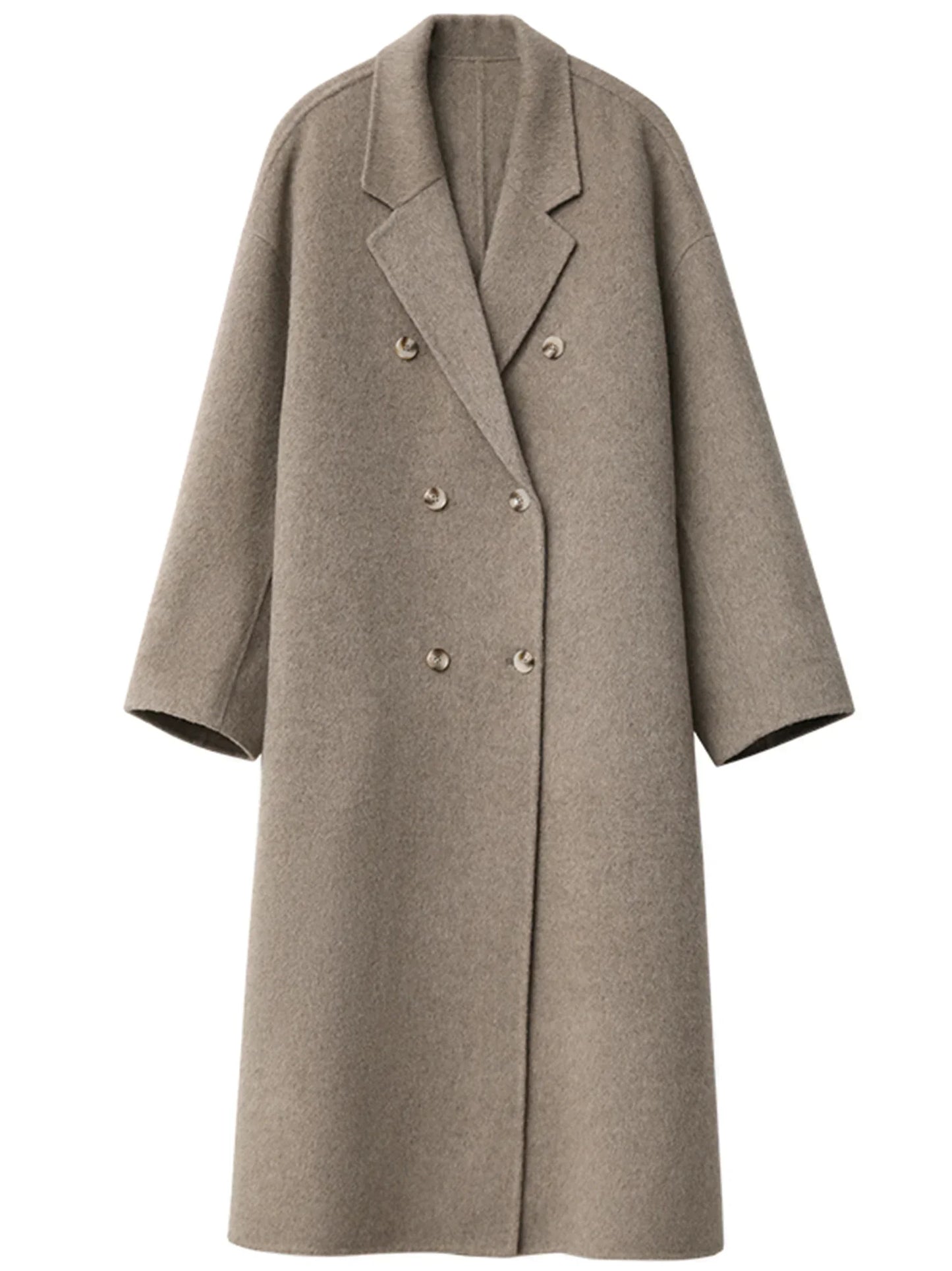 Women's Double Breasted Woolen Overcoat With Casual Retro Winter Fashion Style