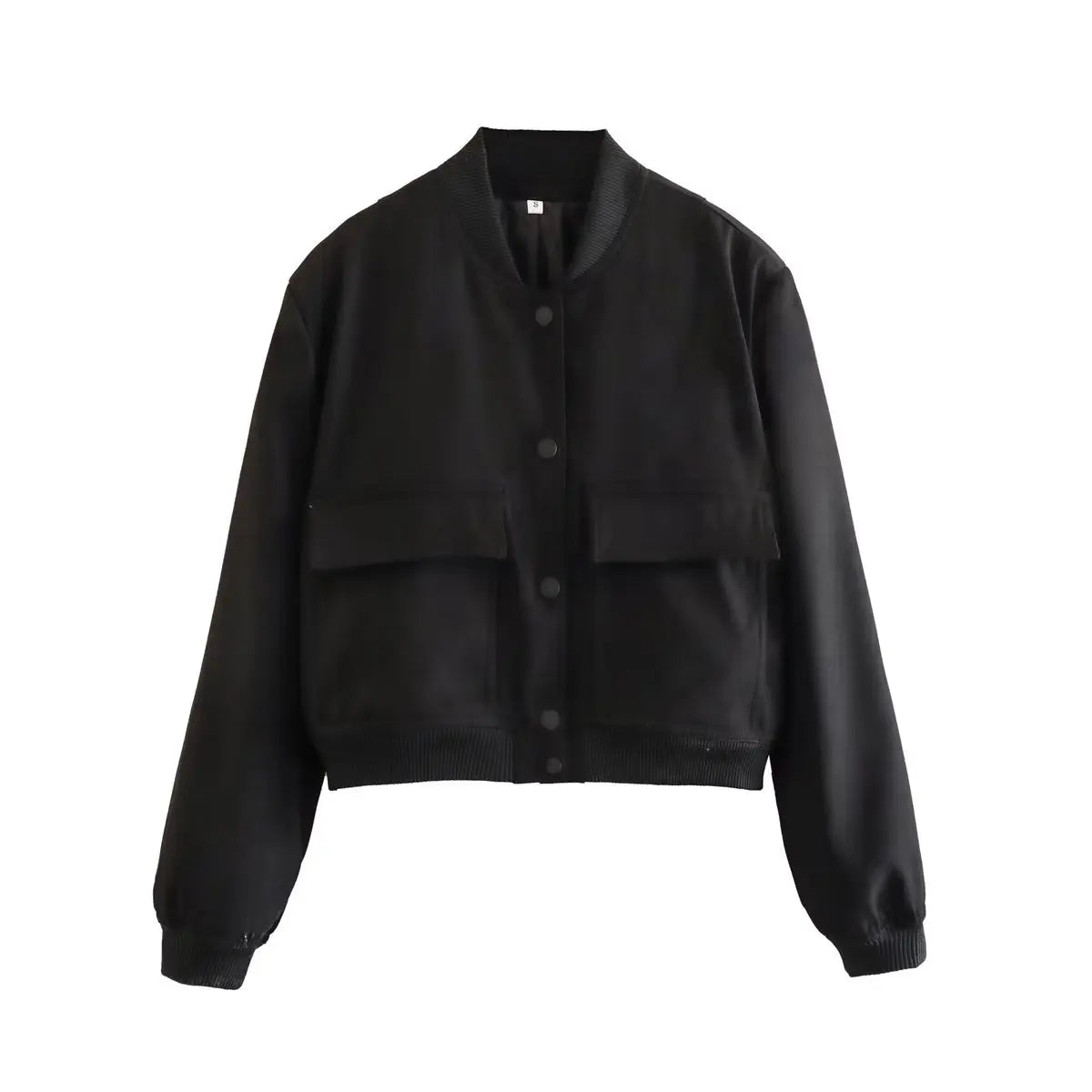 Women's Solid Bomber Jacket With Chic Long Sleeve Fashion Style Design