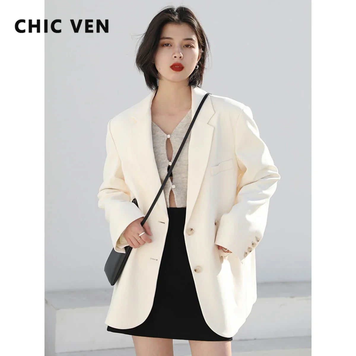Women's Korean Casual Blazer With Elegant Long Sleeve Office Fashion Style